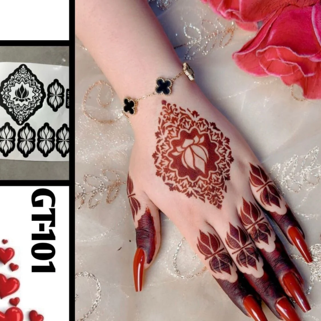 Heena Stencils GT101 | Mehndi Stickers | kulsoomshenna
