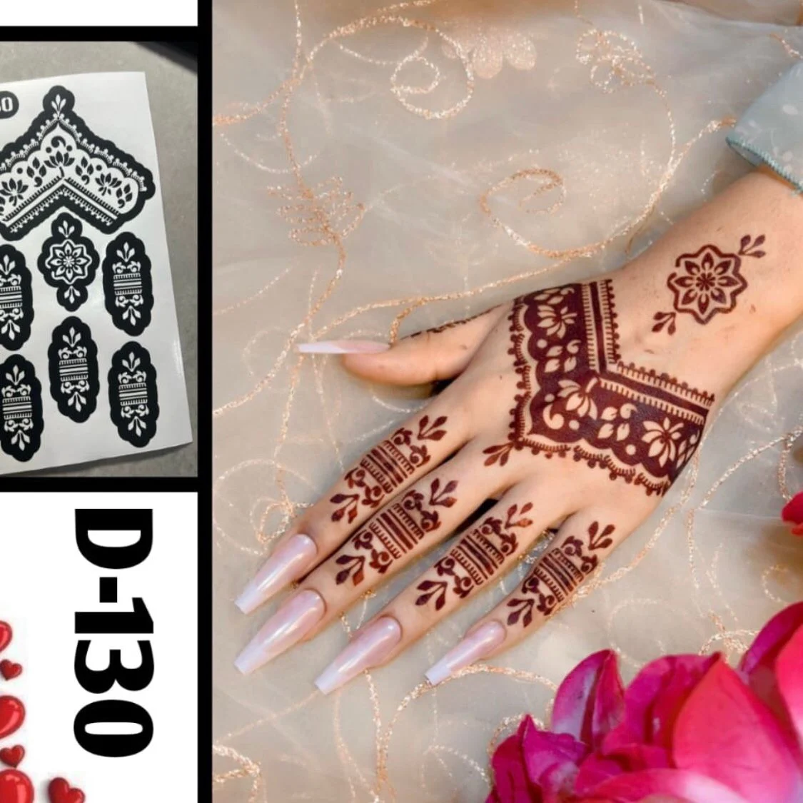 Henna Stencils D130 | Mehndi Stickers | kulsoomshenna