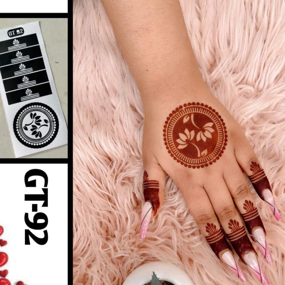 Henna Tatoo Stencils GT92 | Mehndi Stickers | kulsoomshenna