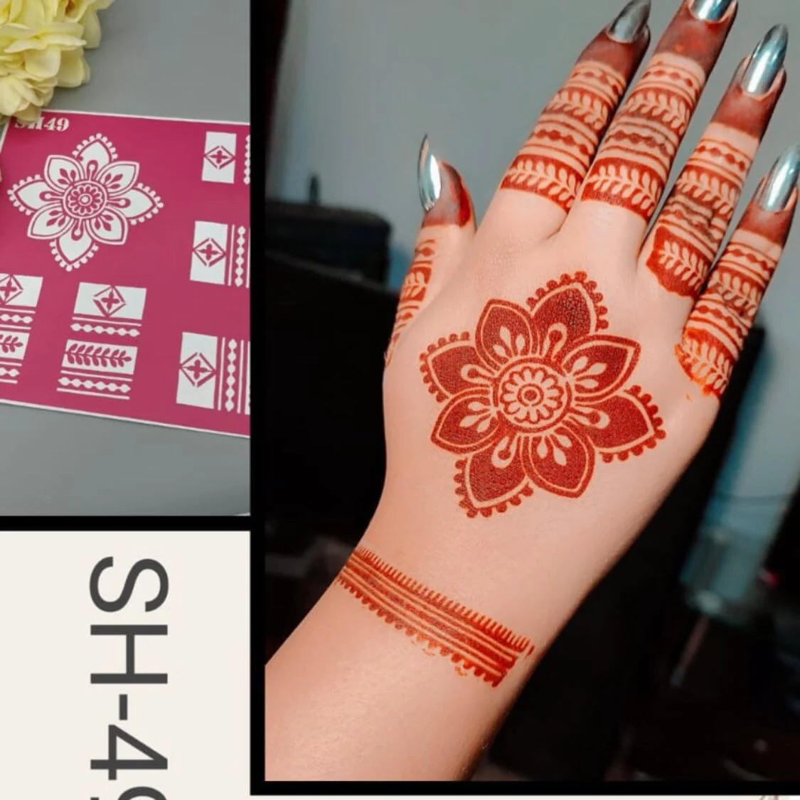 Henna Tatoo Stencils SH49 | Mehndi Stickers | kulsoomshenna