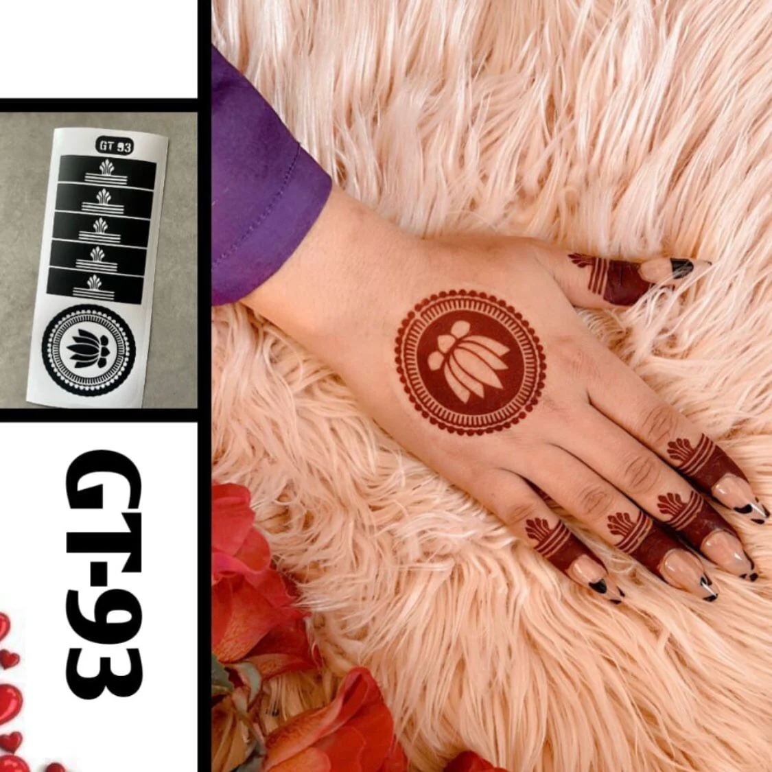 Henna Tatoo Stencils GT93 | Mehndi Stickers | kulsoomshenna