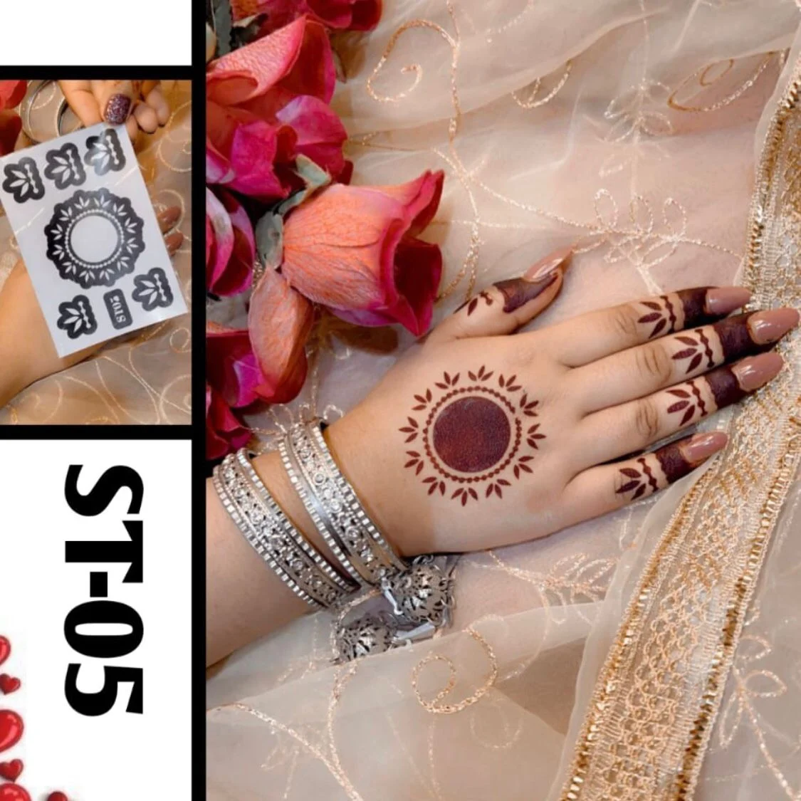 Henna Tatoo Stencils ST05 | Mehndi Stickers | kulsoomshenna
