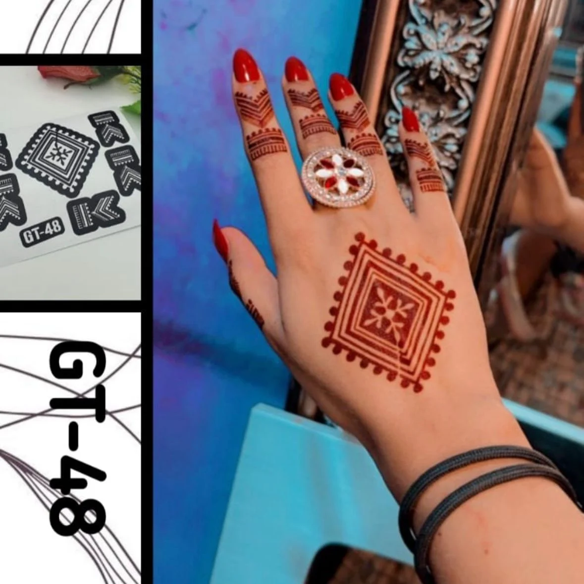 Henna Stencils GT48 | Mehndi Stickers | kulsoomshenna