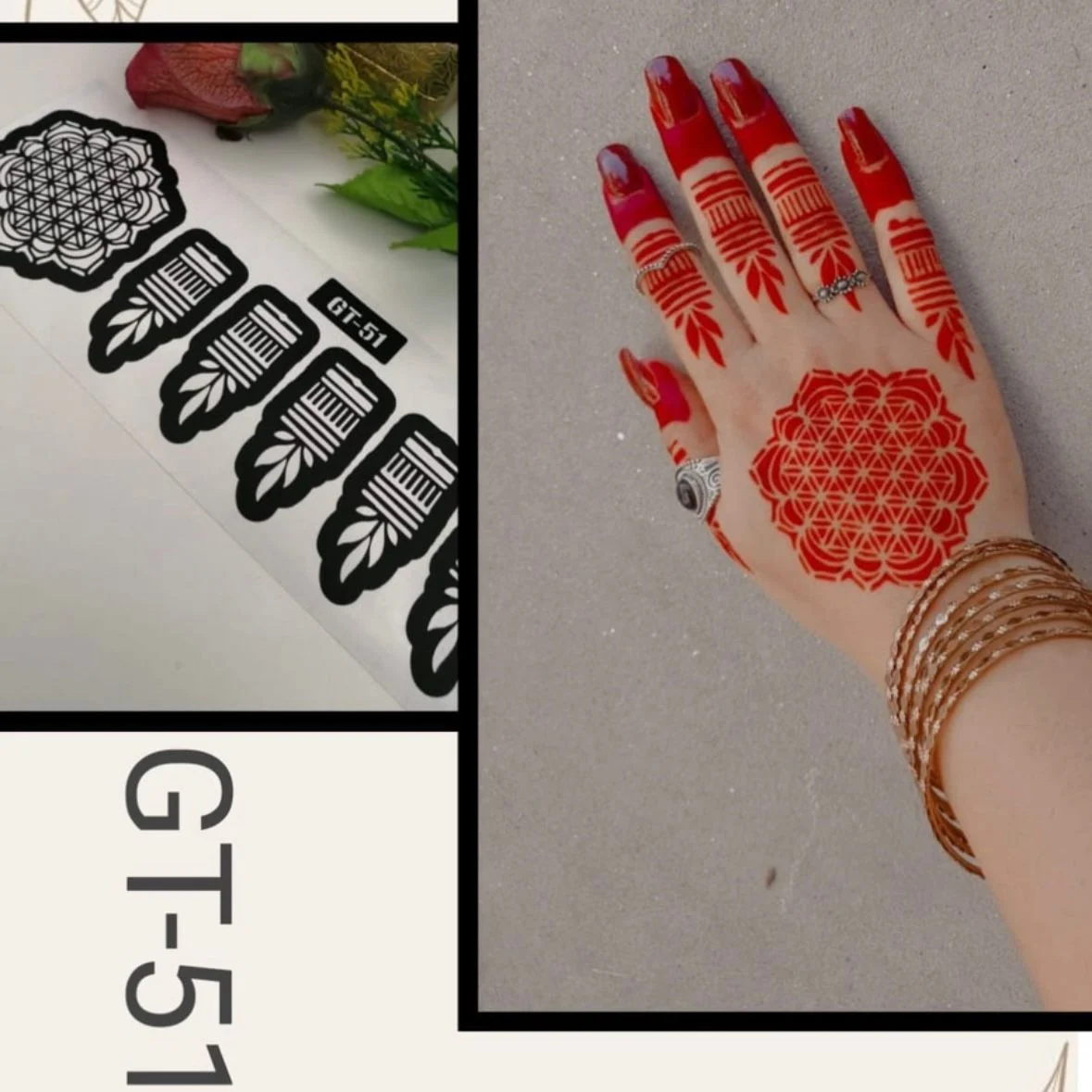 Henna Stencils GT51 | Mehndi Stickers | kulsoomshenna