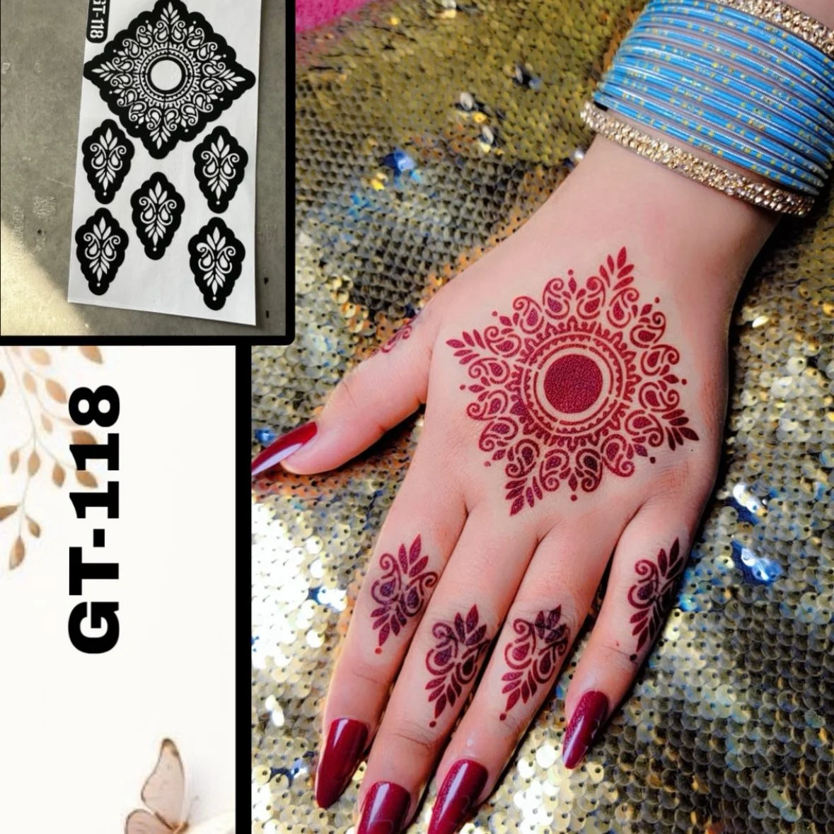 Henna Stencils GT118 | Mehndi Stickers | kulsoomshenna